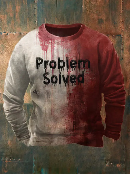 Bloody Problem Solved Halloween Printed Sweatshirt