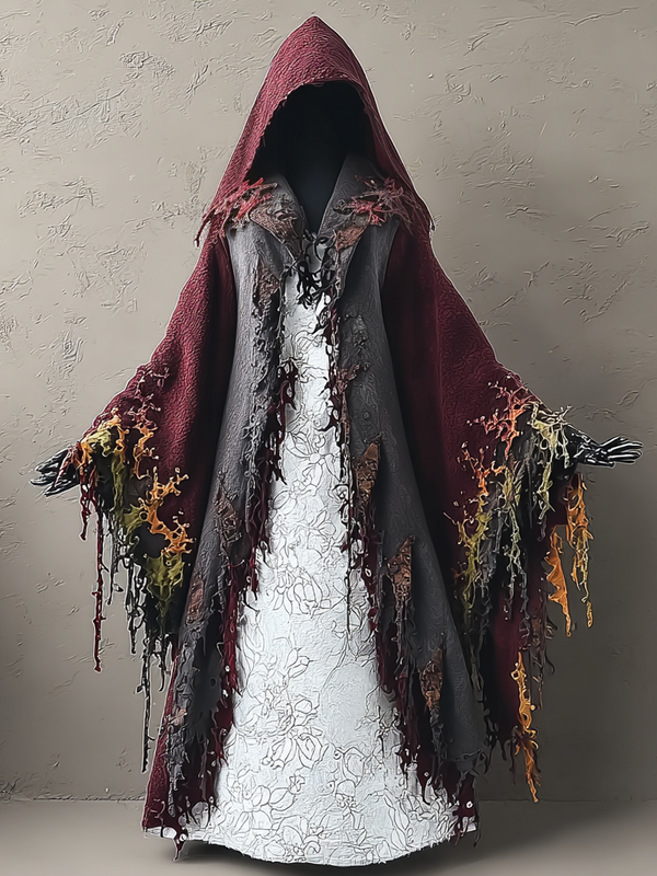 Cosplay Halloween Exaggerated Contrasting Cape Coat  7b8e