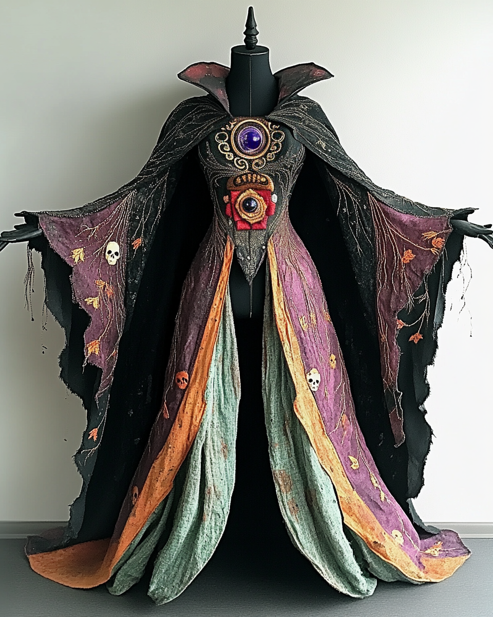 Halloween Theme Party Dark Loose Evil Eye Wide-Sleeved Cape e593