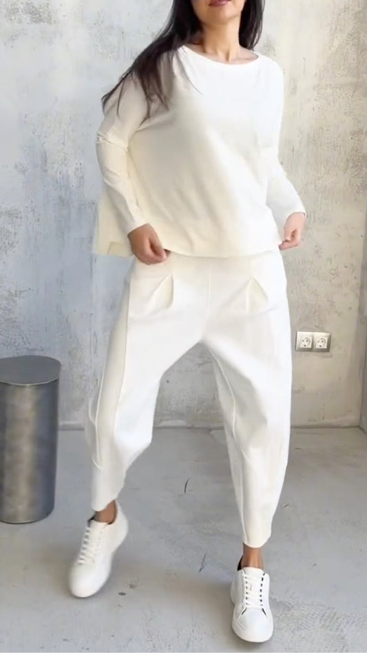 White Minimalist Loungewear Set