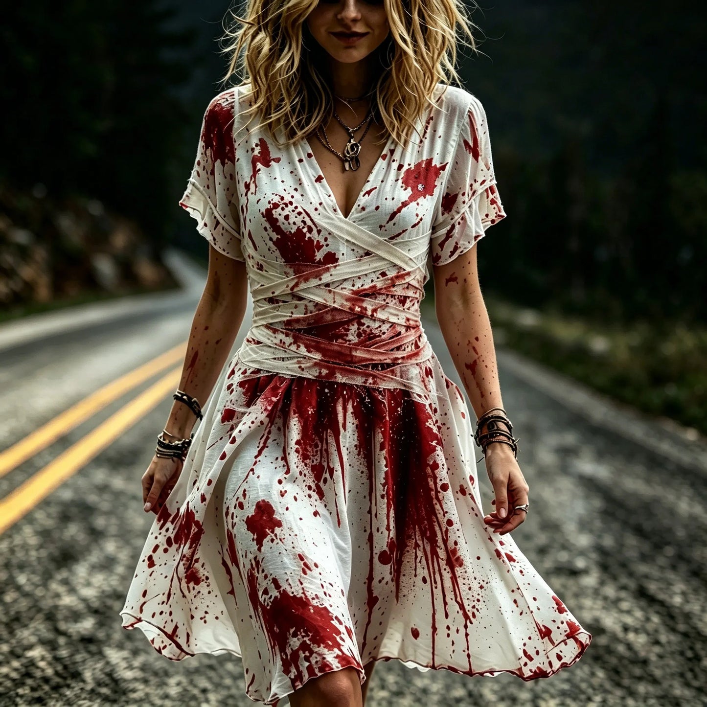 Women's Retro Halloween Style Printed Dress