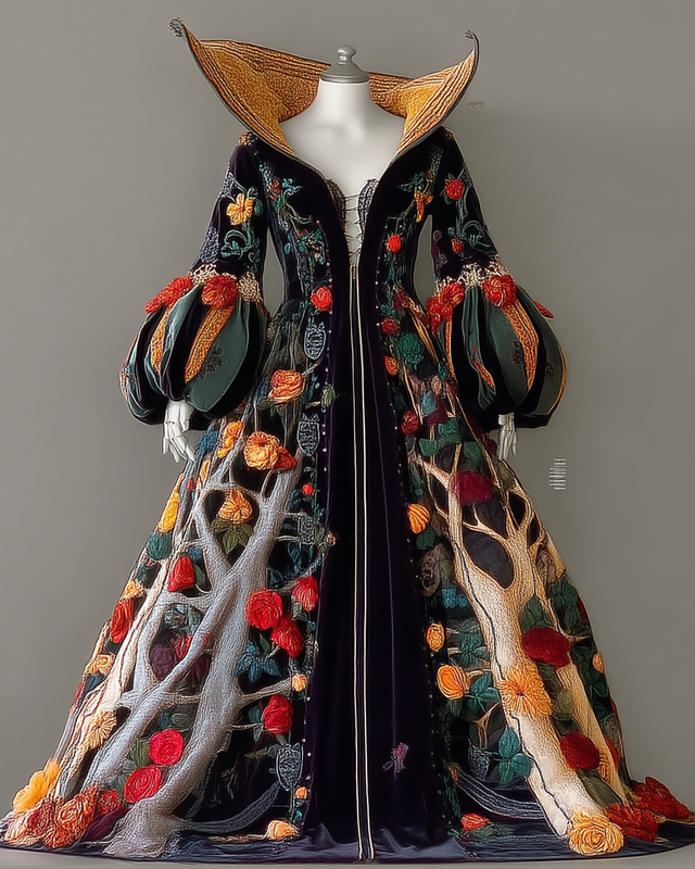 Women's Halloween Bat Wing Sleeve Contrast Cape Dress 0683
