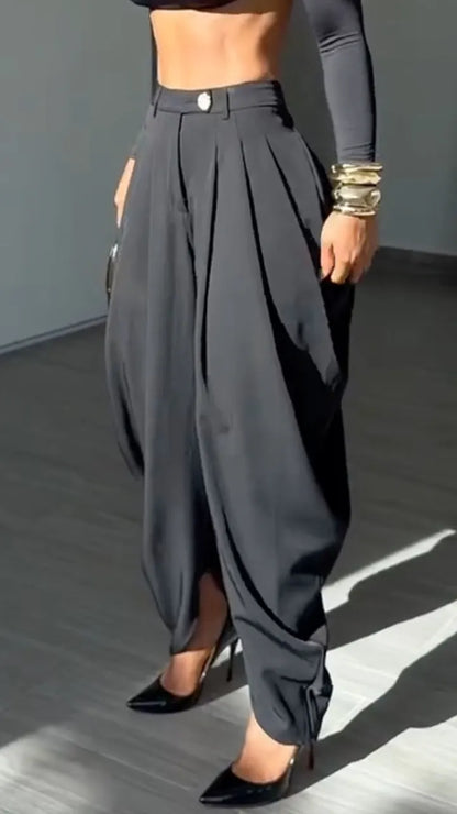 Draped Pleated Harem Trousers
