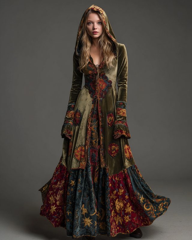 Women's Velvet Slim-Fit Long Dress  d29f