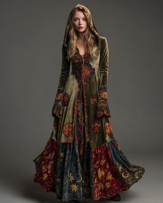 Women's Velvet Slim-Fit Long Dress  d29f