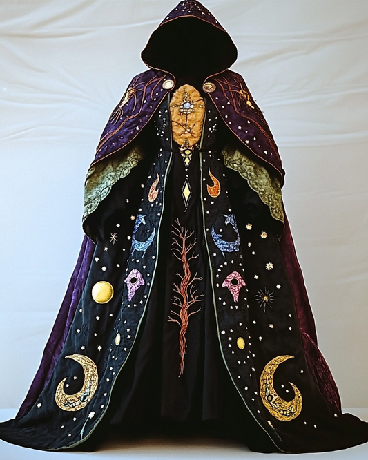Halloween Theme Party Dark Loose Wide-Sleeved Cape 9edf