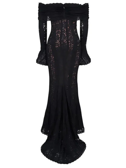 Lace Off-Shoulder Maxi Dress