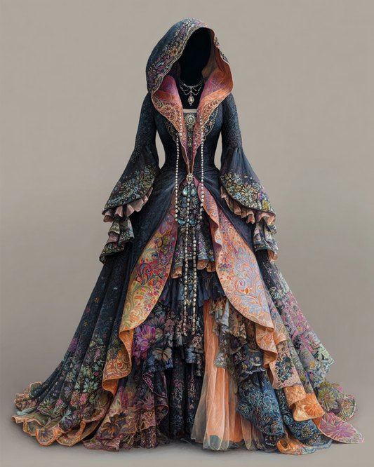 Women's Elegant Contrast Color Slim Fit Wide Sleeve Dress b913
