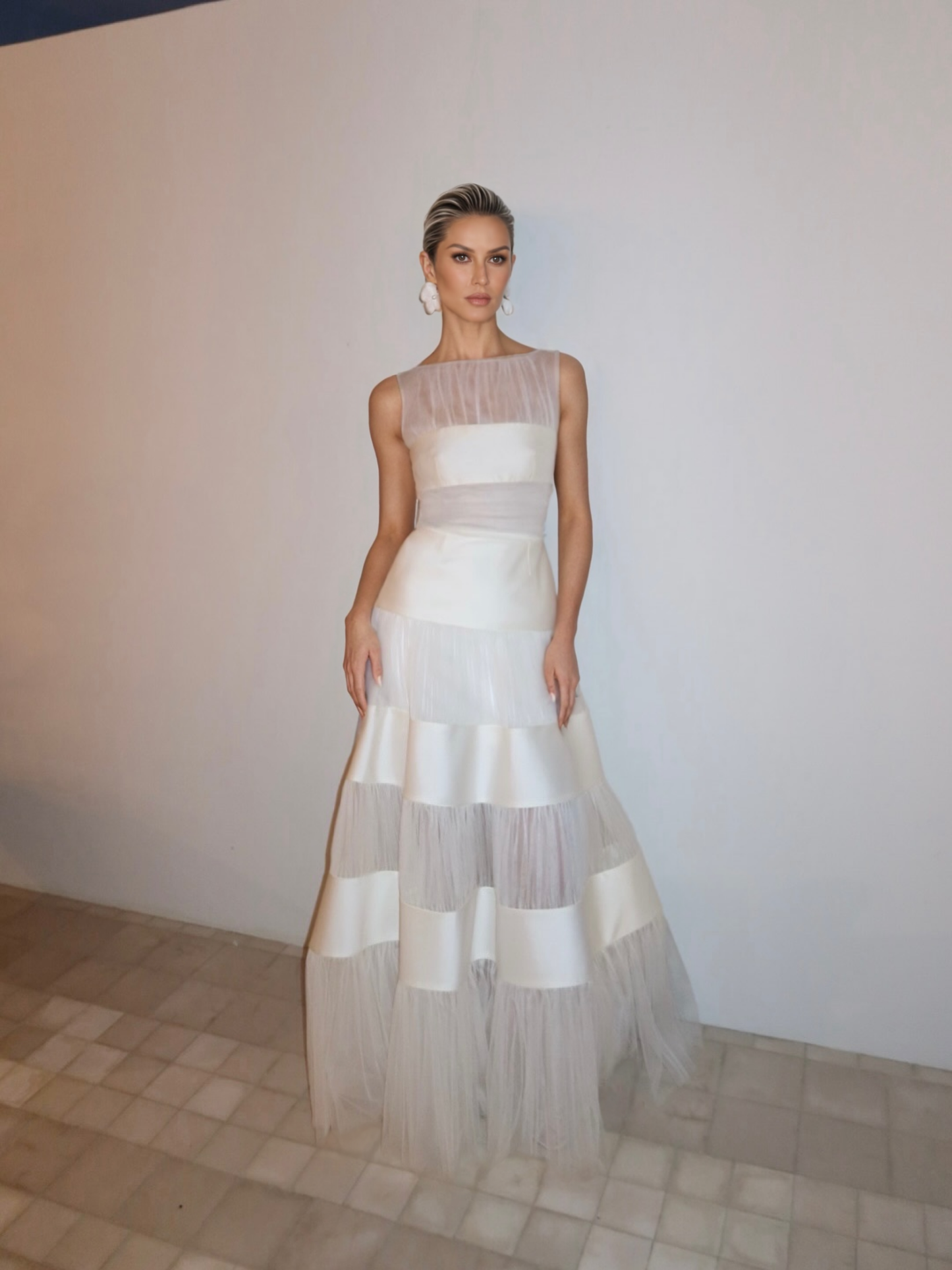 Women's Off-the-Shoulder Paneled Elegant Evening Dress