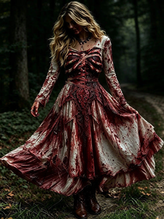 Halloween-themed Printed Dress For Women