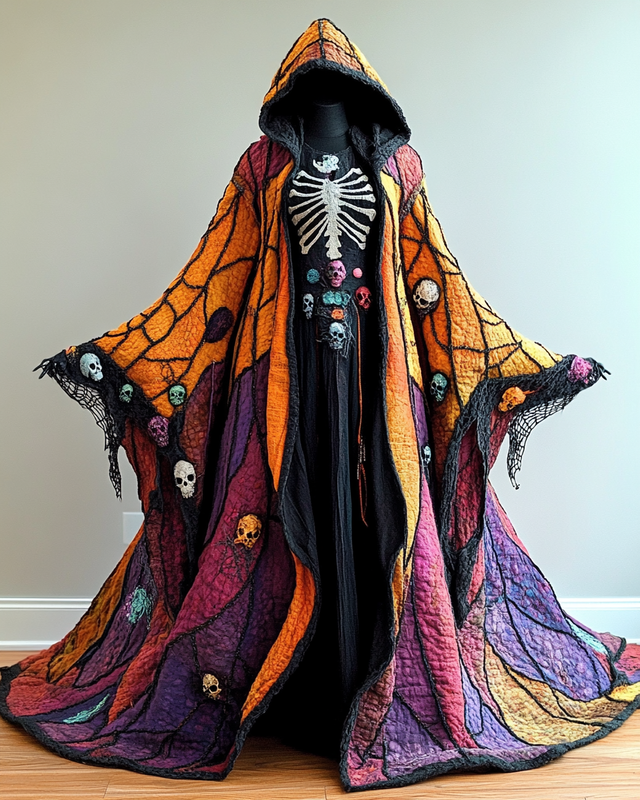 Halloween Theme Party Dark Loose Wide-Sleeved Cape 5868
