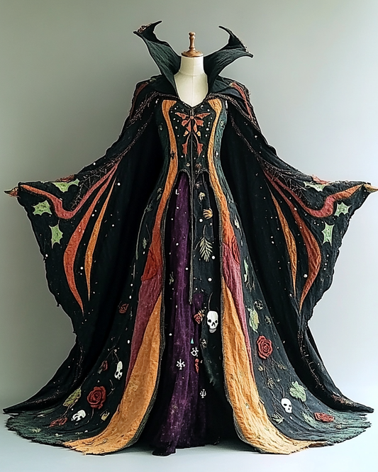 Halloween Theme Party Dark Loose Wide-Sleeved Cape 87d1