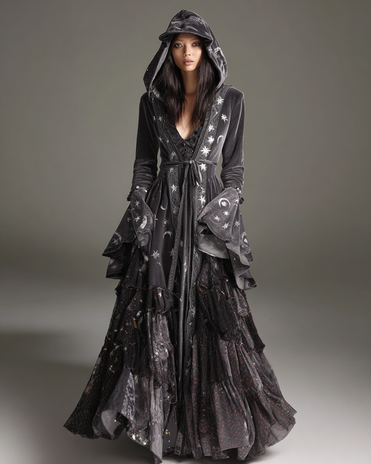 Women's Velvet Slim-Fit Long Dress  7116