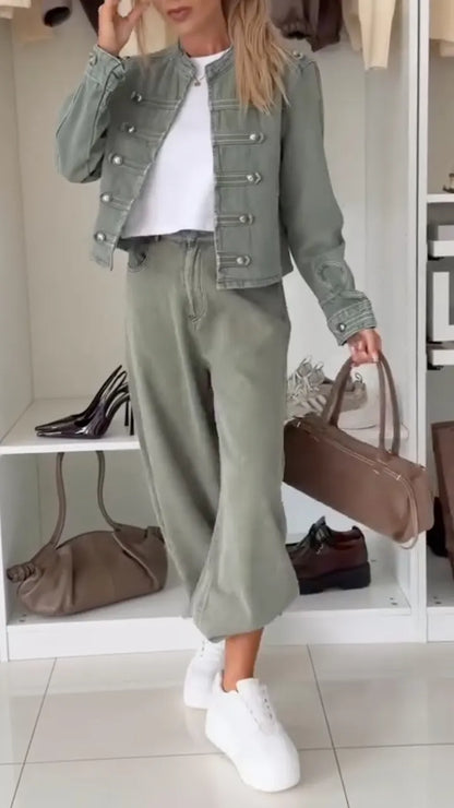 Retro Jacket & Balloon Pants Matching Set