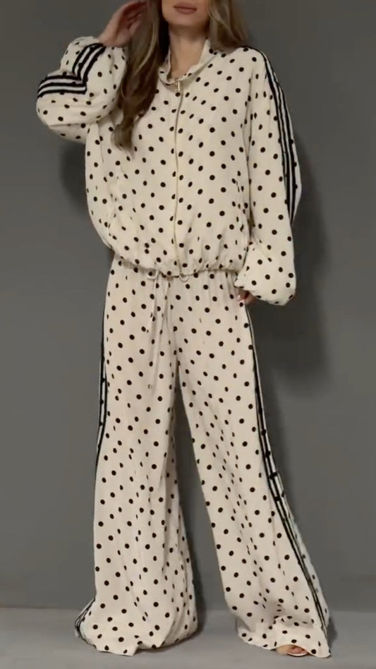 Polka Dot Tracksuit Set