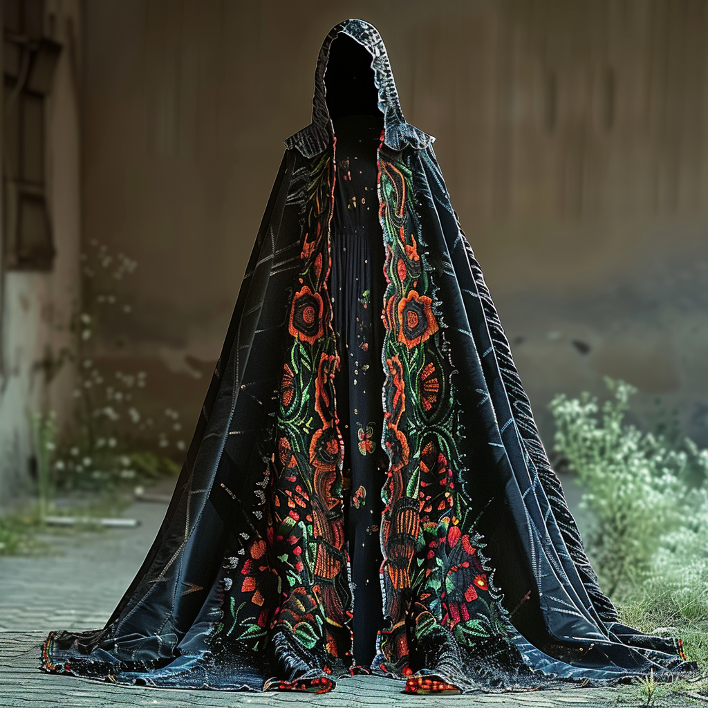 WOMEN'S HALLOWEEN PARTY CONTRAST COLOR LOOSE WIDE SLEEVE CAPE fd04