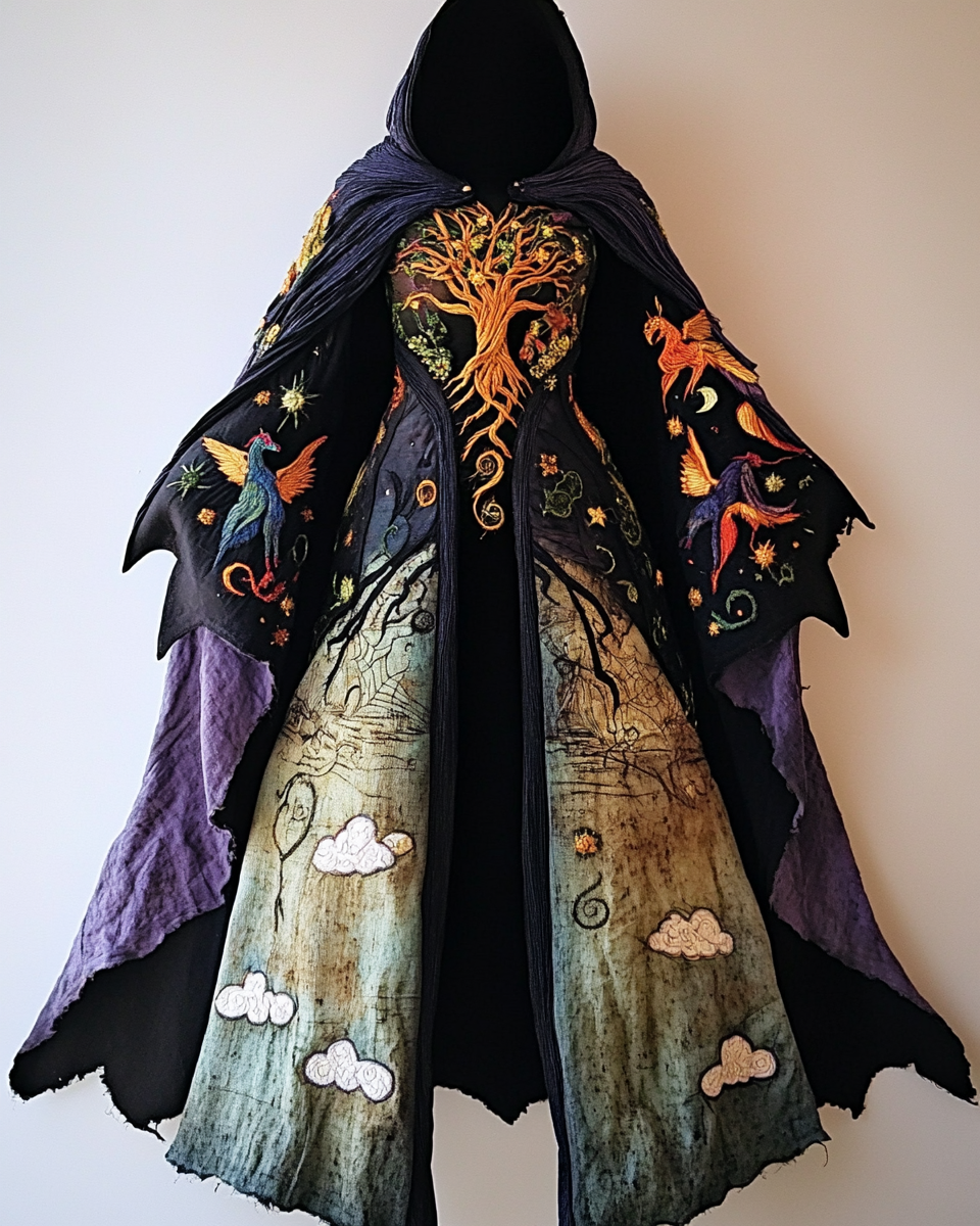 Halloween Theme Party Dark Loose Viking Wide-Sleeved Cape 8842