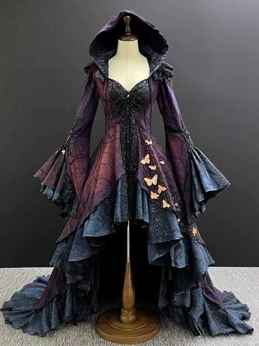 Women's Gorgeous Original Contrast Cape Dress cb6c