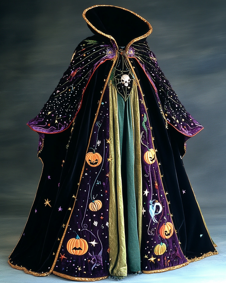 Halloween Theme Party Dark Loose Wide-Sleeved Cape d054
