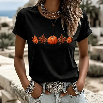 Women's Casual Pumpkin Print Autumn Top