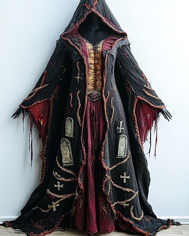 Women's Halloween Bat Wing Sleeve Contrast Color Exaggerated Cape 3a13