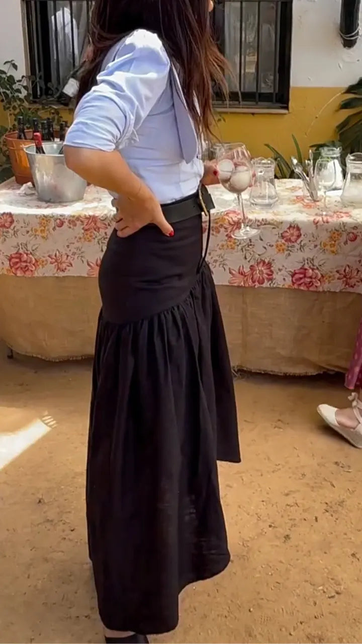Elegant Ruffled A-Line Skirt