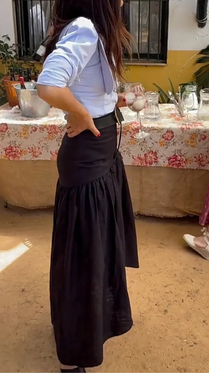 Elegant Ruffled A-Line Skirt