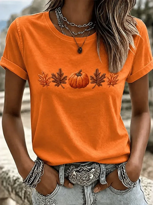 Women's Casual Pumpkin Print Autumn Top
