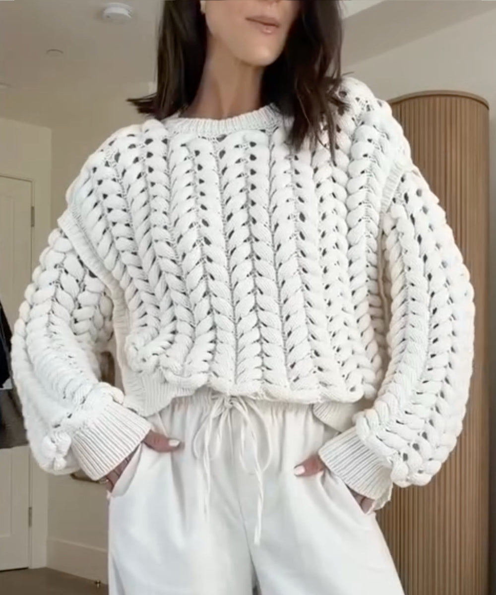 Women's Casual Top with Round Neck, Cutout Detail, and Side Zipper