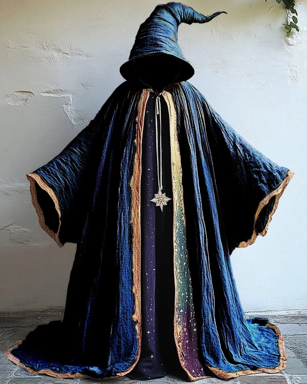 Spliced rainbow tie-dye white magic cloak  f212