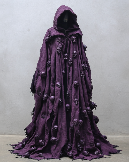 Women's Elegant Halloween Skull Contrast Cape Dress 41fd