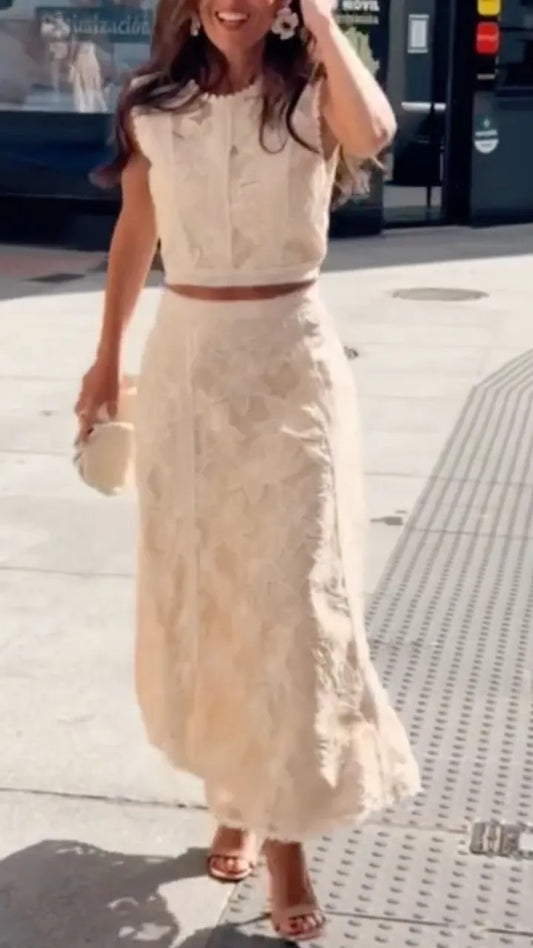Lace Crop Top & Skirt Set