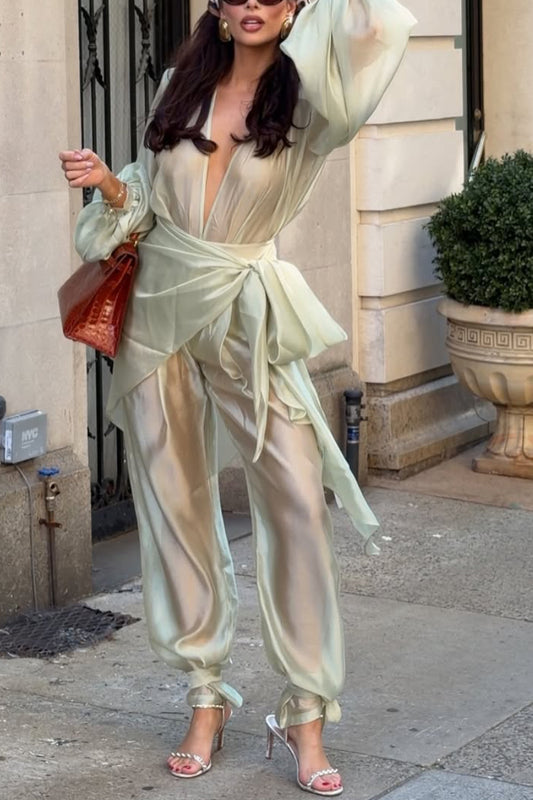 Women's Chiffon Semi-Transparent Fashion Suit