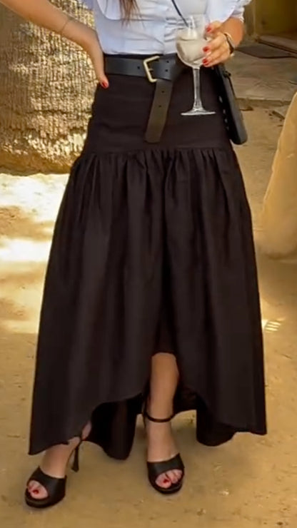 Elegant Ruffled A-Line Skirt