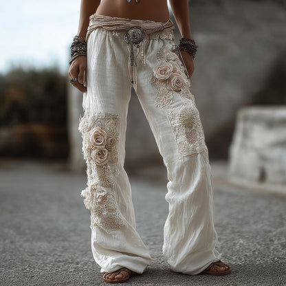 Bohemian Heavy-duty Floral Light Vintage Long Casual Pants