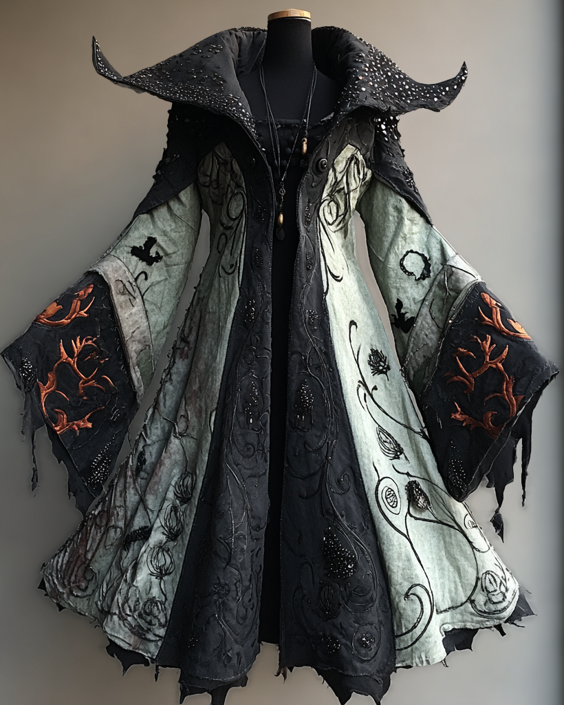 Women's Halloween theme irregular original design cape coat e1a3