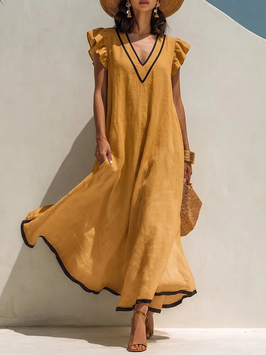 Vintage Art Comfortable Fabrics Cotton Linen Dress