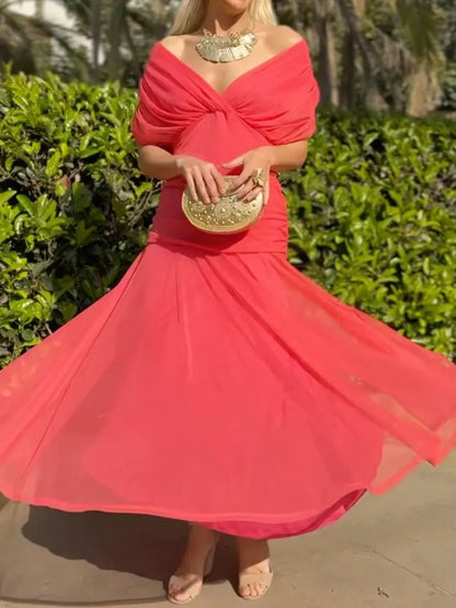 Elegant Stretch Mesh Fitted Ruched Dress