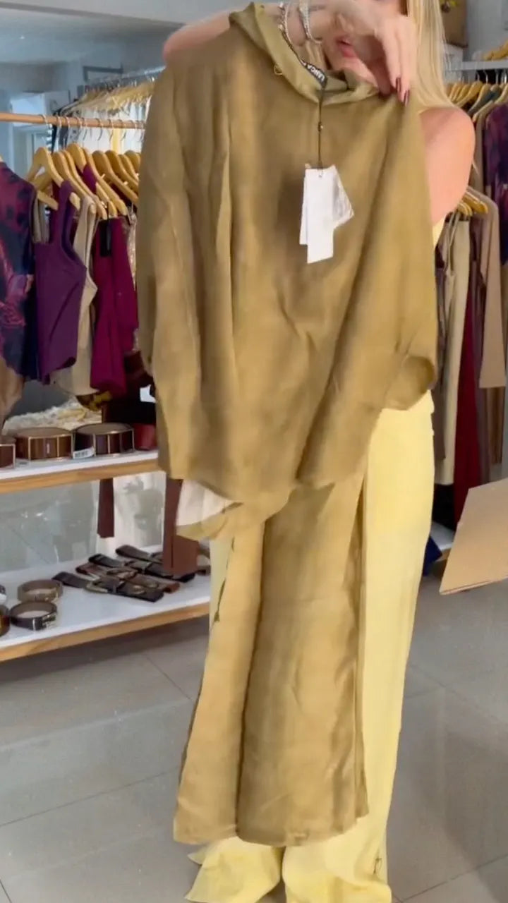 Oversized Hooded Top & Wide Leg Pants Set