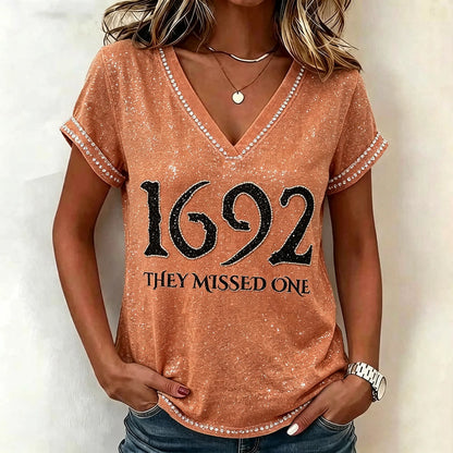 1692 They Missed One Halloween Print Casual T-shirt