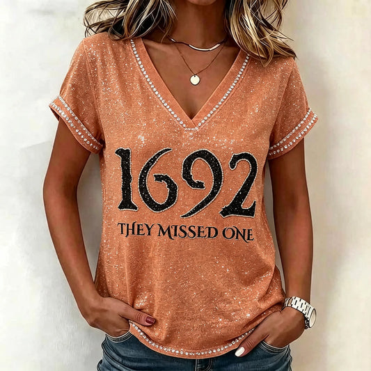 1692 They Missed One Halloween Print Casual T-shirt
