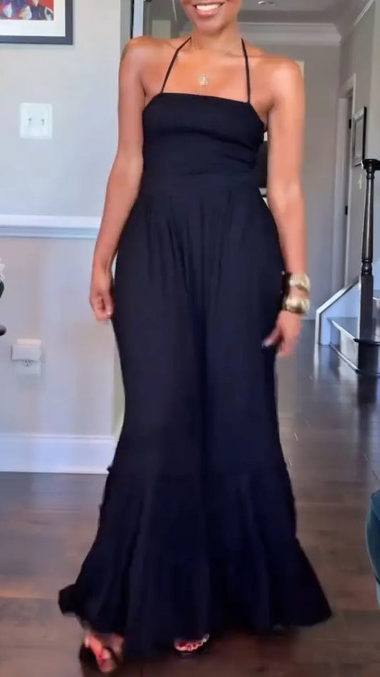 Halter Neck Tiered Maxi Dress