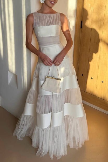 Women's Off-the-Shoulder Paneled Elegant Evening Dress