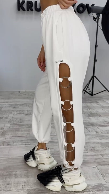 Ring Cutout Jogger Pants
