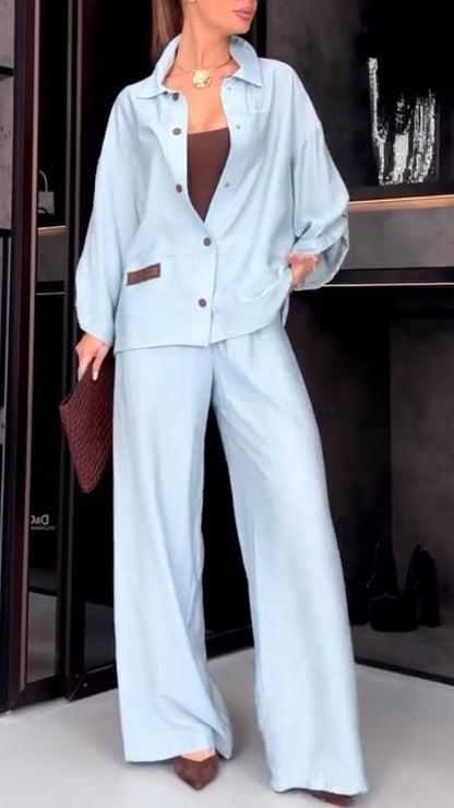 Light Blue Oversized Denim Co‑Ord Set