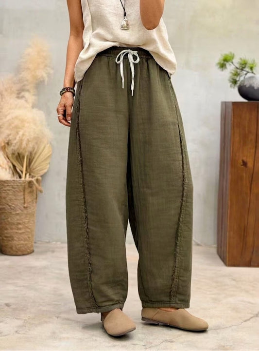 Casual Linen And Cotton Trousers