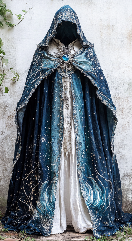Magician Hooded Gorgeous Contrast Color Cape Jacket c8e4
