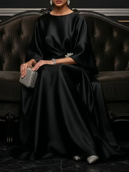 Black Luxe Satin Maxi Dress
