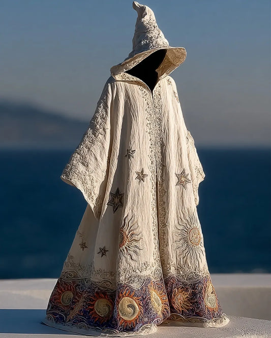 Star and moon 3D embroidered cape f211